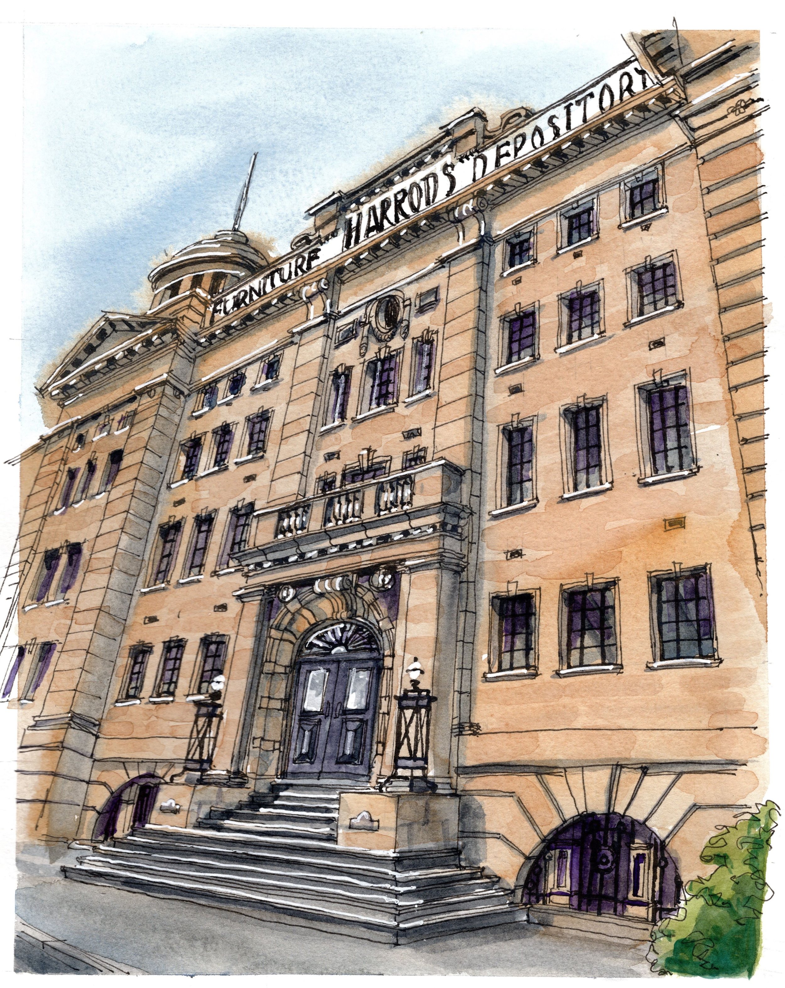 Harrods Village — Thames Path Sketch Journal Walks